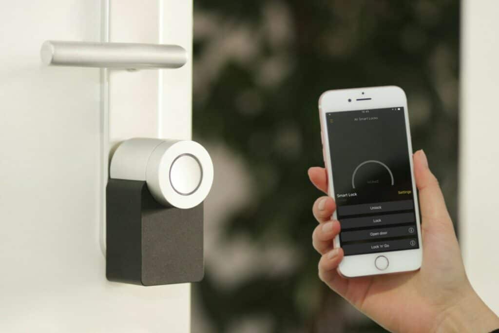 Smart phone increasing accessibility by unlocking a smart door lock